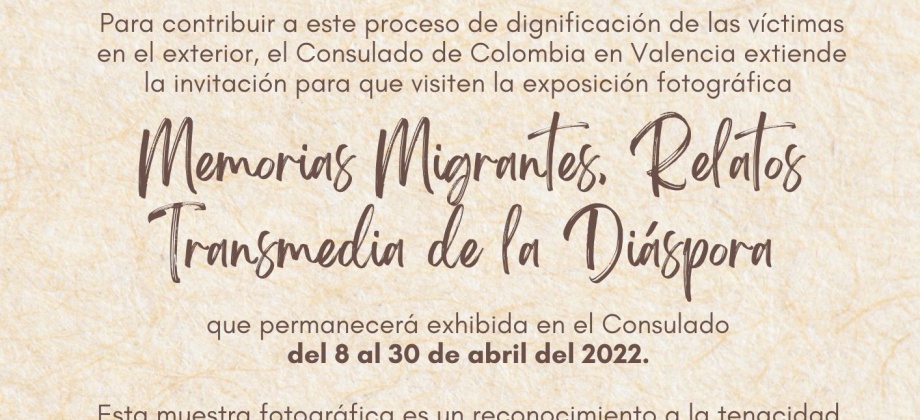 El Consulado de Colombia en Valencia – España se une a la Conmemoración del Día de la Memoria y Solidaridad con las Víctimas del Conflicto Armado Colombiano