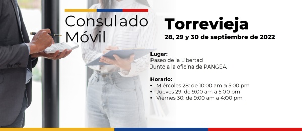 Consulado de Colombia en Valencia realizará un Consulado Móvil en Torrevieja