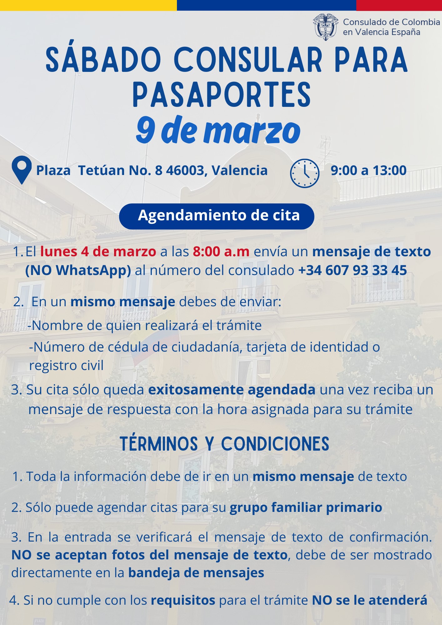 Sabado Consular 4 de marzo en Valencia