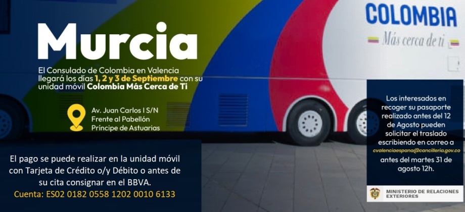 Del 1 y el 3 de septiembre se realizará la Jornada del Consulado Móvil en Valencia 