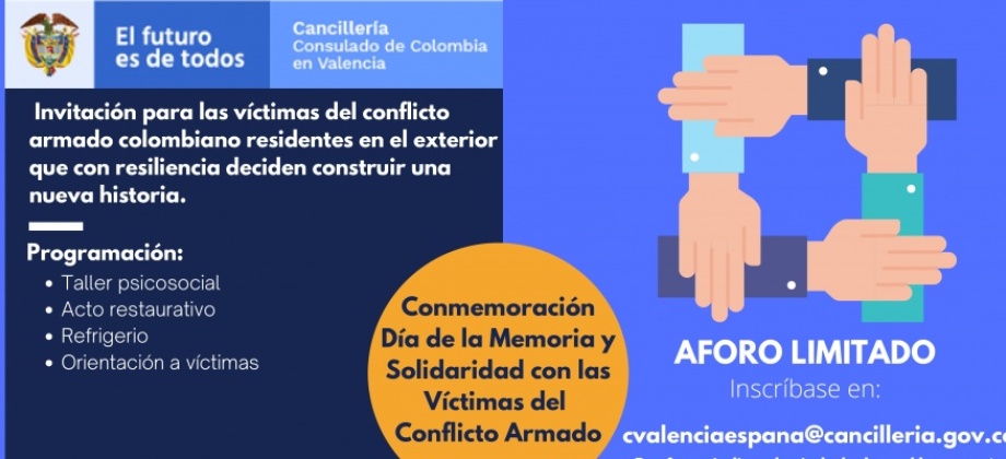 Invitación para las víctimas del conflicto armado colombiano, residentes en el exterior, que con resiliencia deciden construir una nueva historia