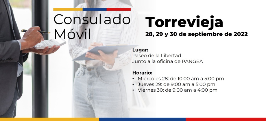 Consulado de Colombia en Valencia realizará un Consulado Móvil en Torrevieja