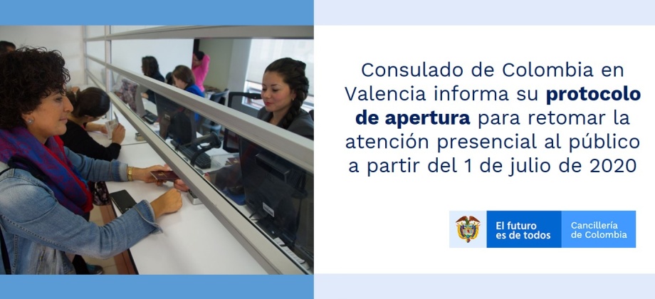 Consulado de Colombia en Valencia informa su protocolo de apertura para retomar la atención presencial al público