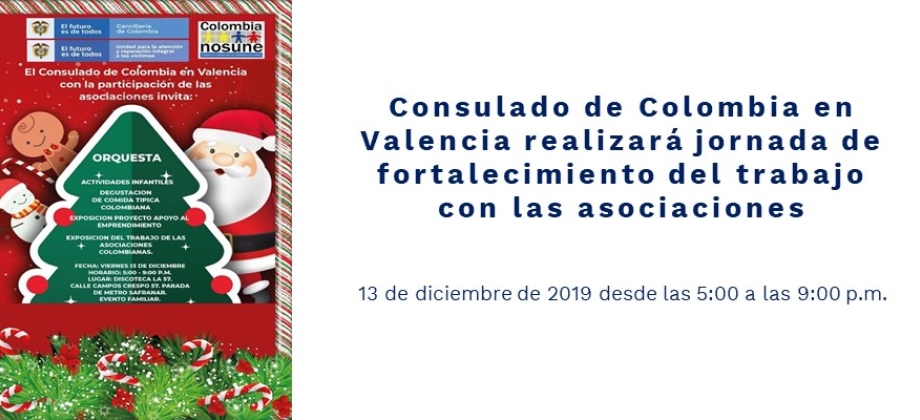 Consulado de Colombia en Valencia realizará jornada de fortalecimiento del trabajo 